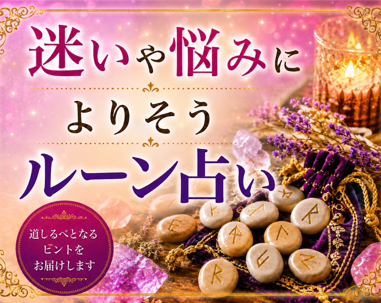 ルーン占い☆恋愛運・仕事運・人間関係を読み解きます 一人の人物について質問二つまで承ります☆鑑定後フォローあり イメージ1