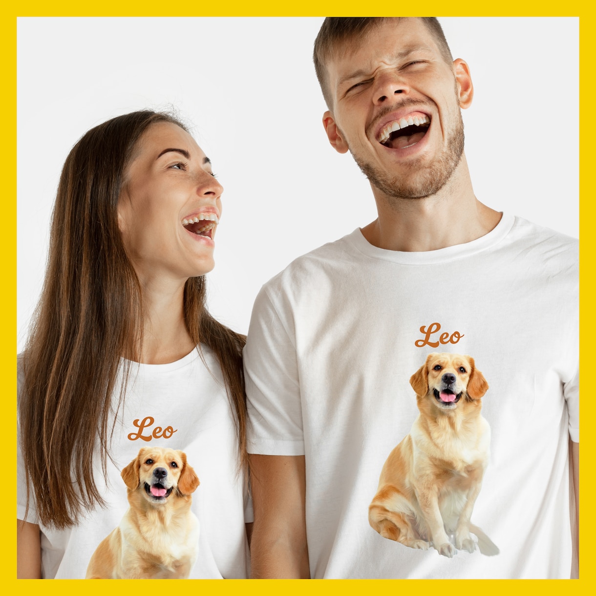 ペットのお写真でオリジナルTシャツつくります 写真と名前を送るだけ。ペットとの思い出に。プレゼントOK！ イメージ1