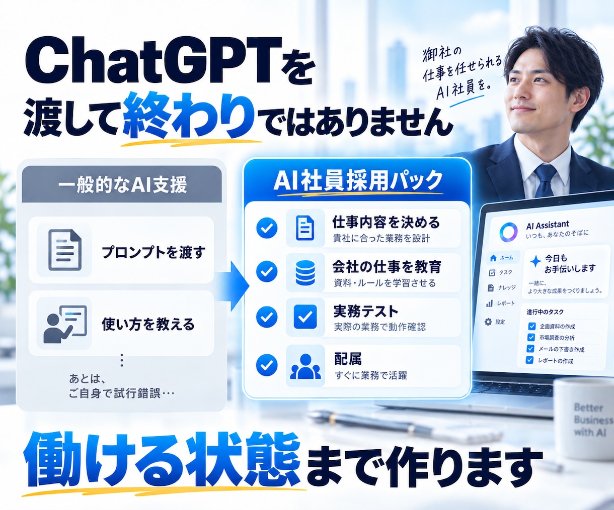 あなたの会社に専用AI社員を1名採用します 面倒な事務を任せるAI社員を教育・配属します イメージ3