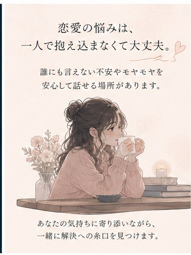 何考えてるの？男の本音、正直にお伝えします 心理学を学び、10年以上男女の悩みに対応してきました。 イメージ4