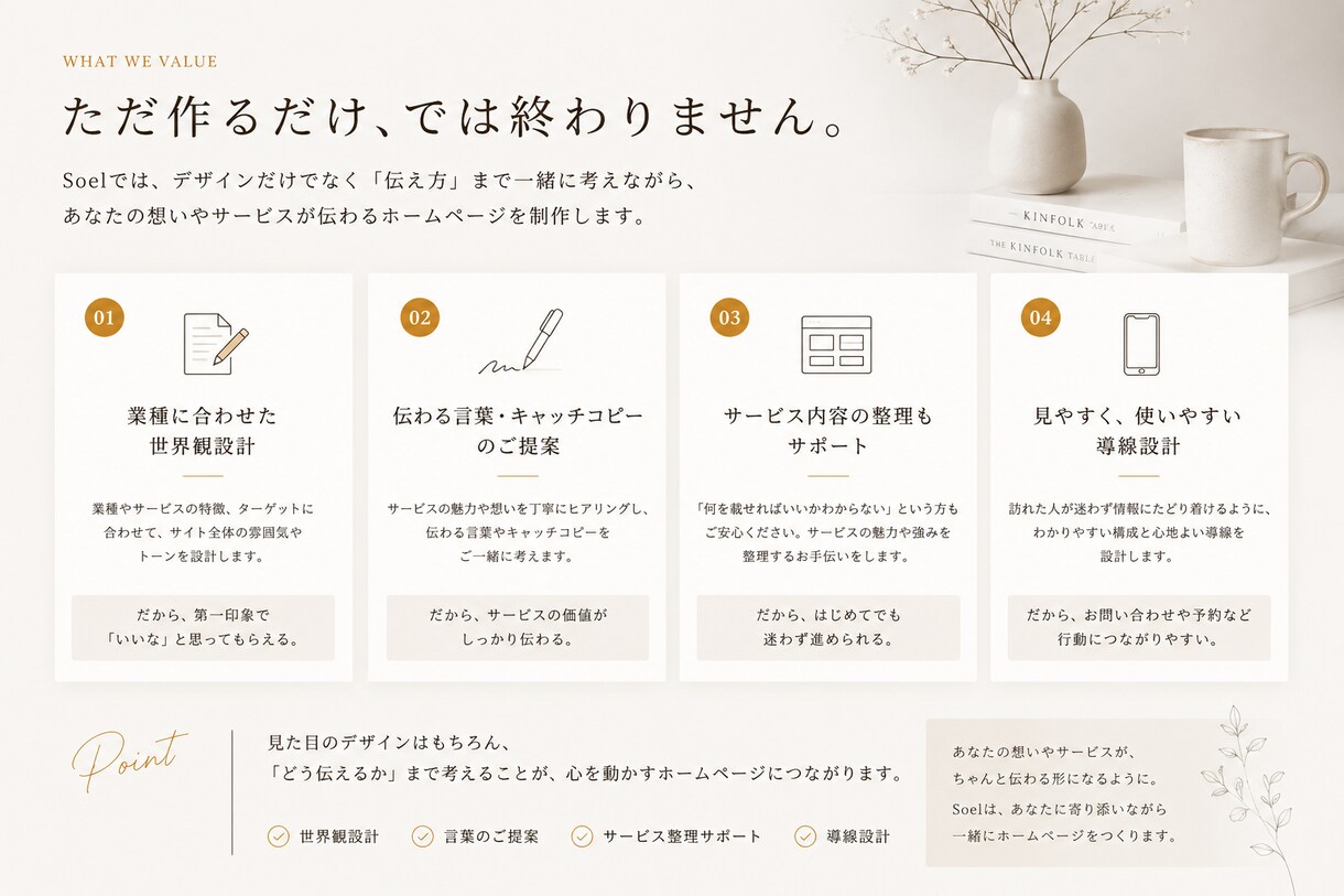 Web制作歴25年が想いの伝わるHP作ります 文章・キャッチコピー・見せ方まで考えるHP制作です イメージ7