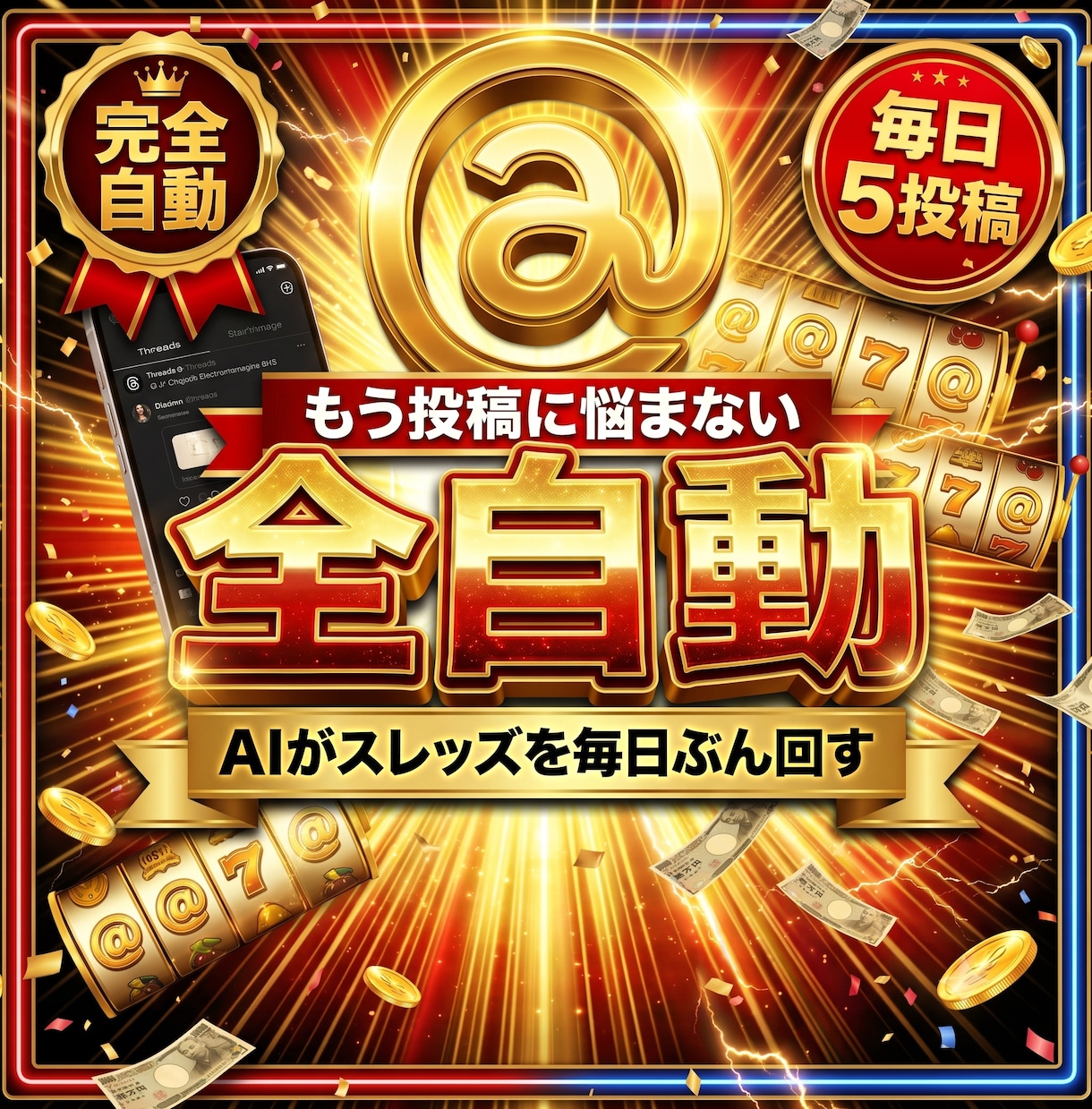 丸投げOK｜スレッズ毎日5投稿をAIで自動化します 投稿作成から分析・改善まで自動。続けるほど伸びる仕組みに イメージ1