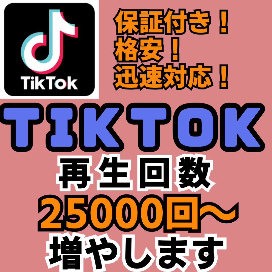 tiktok再生回数25000回～増やします 【収益化】tiktok再生回数25000回～　★★爆増★★ イメージ1
