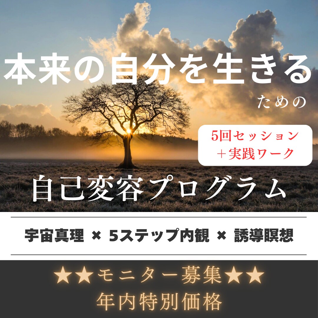 本来の自分を生きる為の自己変容をサポートます 人生に違和感を感じている30-40代女性向け イメージ1