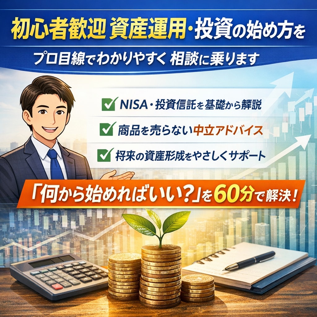 初心者歓迎｜NISA・資産運用相談します 「何から始めればいい？」を60分で解決します イメージ1