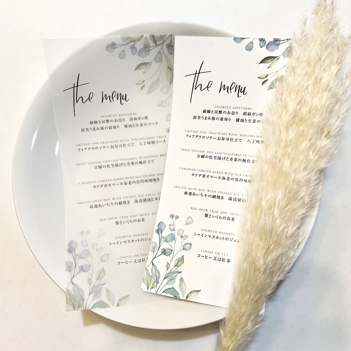 結婚式のメニュー表デザインします おしゃれな結婚式をしたいあなたへ♡修正は何度でも無料です！ イメージ1