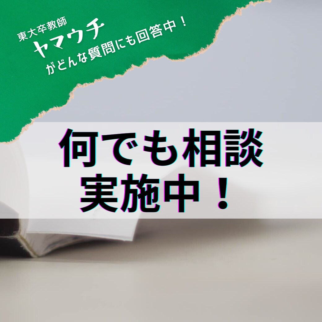 東大卒教師があなたの質問に何でも答えます 勉強に関する質問でもそれ以外でもok。何でも丁寧に回答します イメージ1
