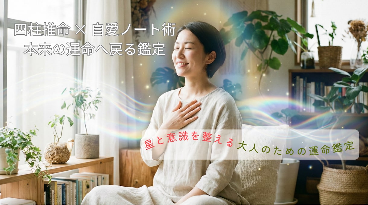 四柱推命×自愛ノート。本来の運命へ戻す鑑定します 霊氣歴20年。星と意識を整え、幸運体質へ導く処方箋 イメージ2