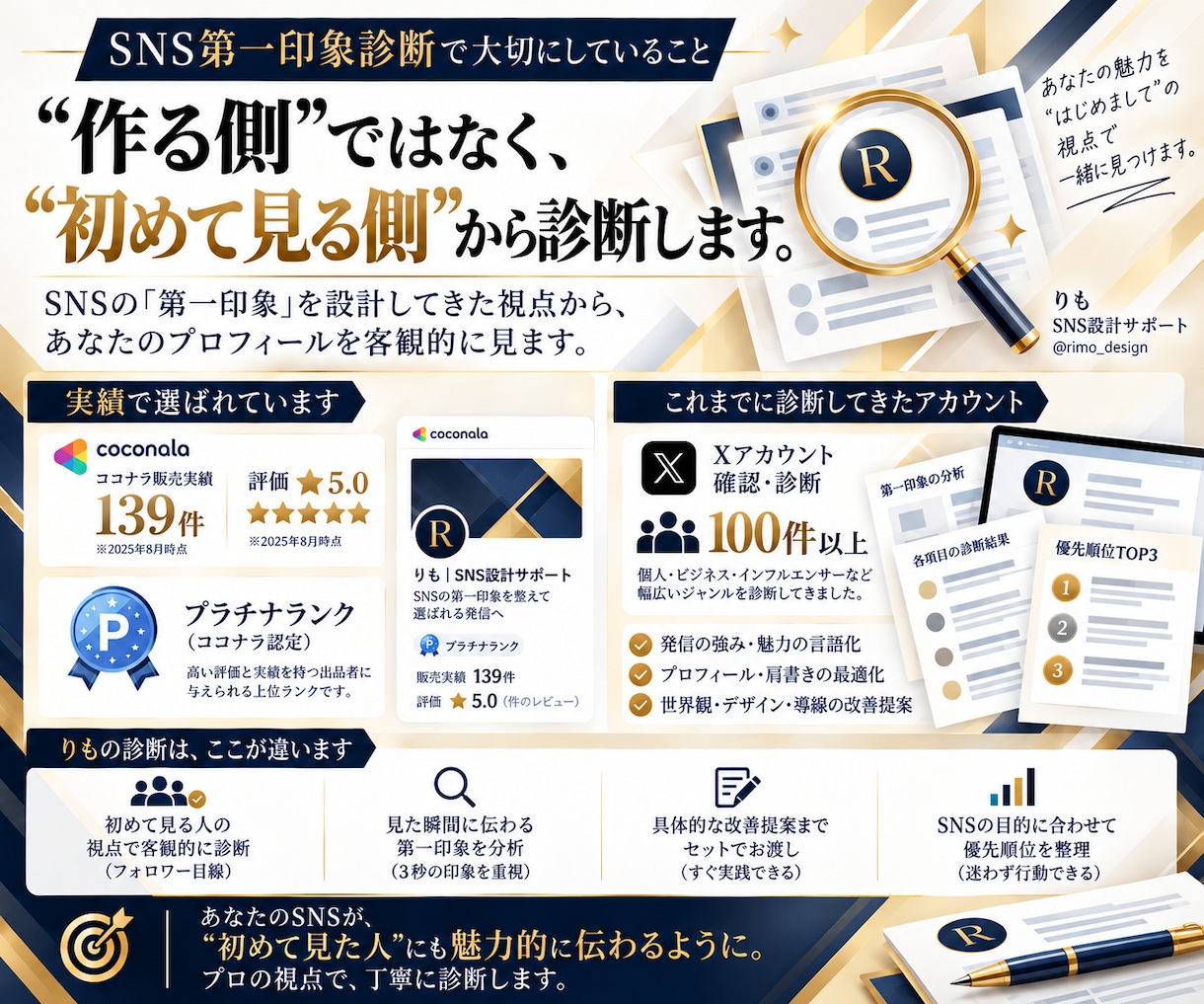 信頼されるSNSプロフィールへ第一印象を改善します あなたのSNSがどう見えるかプロ目線で診断します イメージ9