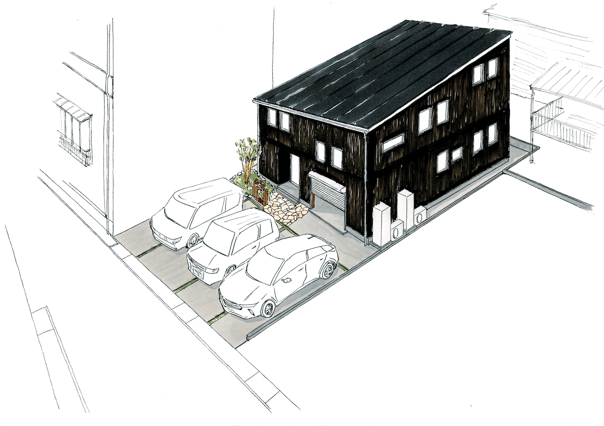 手書きの外観パースを描きます 検討用や商用に。住宅・店舗の完成イメージで分かりやすく表現 イメージ3
