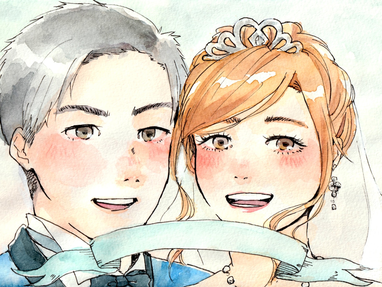 お好みのタッチでウェルカムボード描きます 優しい水彩調でも、アニメ調でも何でも対応可能！ イメージ5