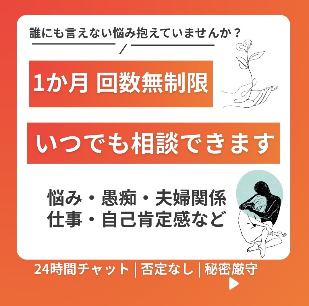 なぜか苦しい理由、潜在意識から一緒にほどきます 話すだけで心が軽くなる｜回数無制限1ヶ月トークサポート イメージ1