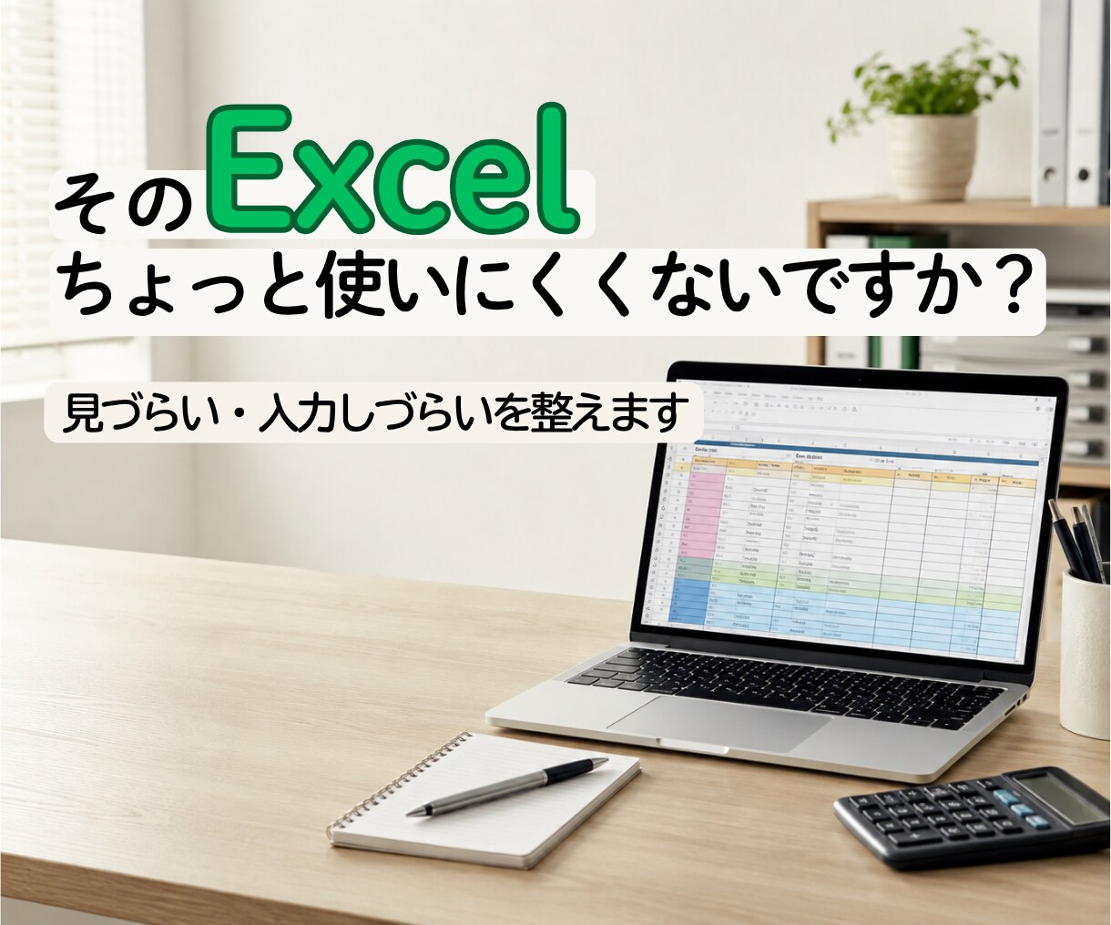 見づらいExcelを使いやすく整えます 継ぎ足したExcelを見やすく入力しやすく イメージ1