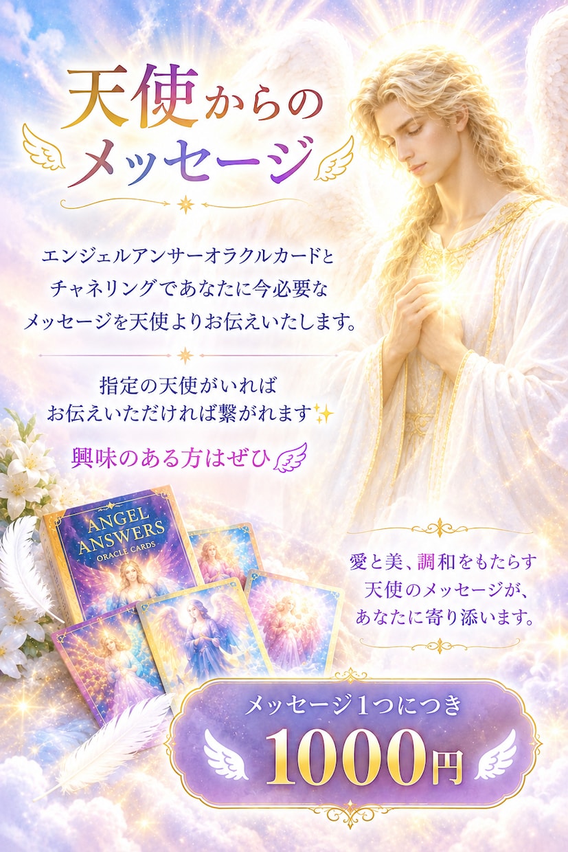 天使からのメッセージを下ろします 天使から今あなたに必要なメッセージをお伝えします໒꒱ イメージ1