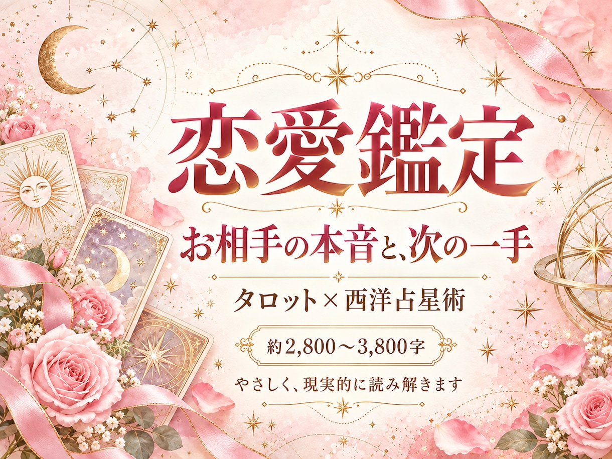 恋愛鑑定：タロットと占星術であなたを読み解きます 恋愛のお悩み、あなたに寄り添い丁寧に整理します イメージ1