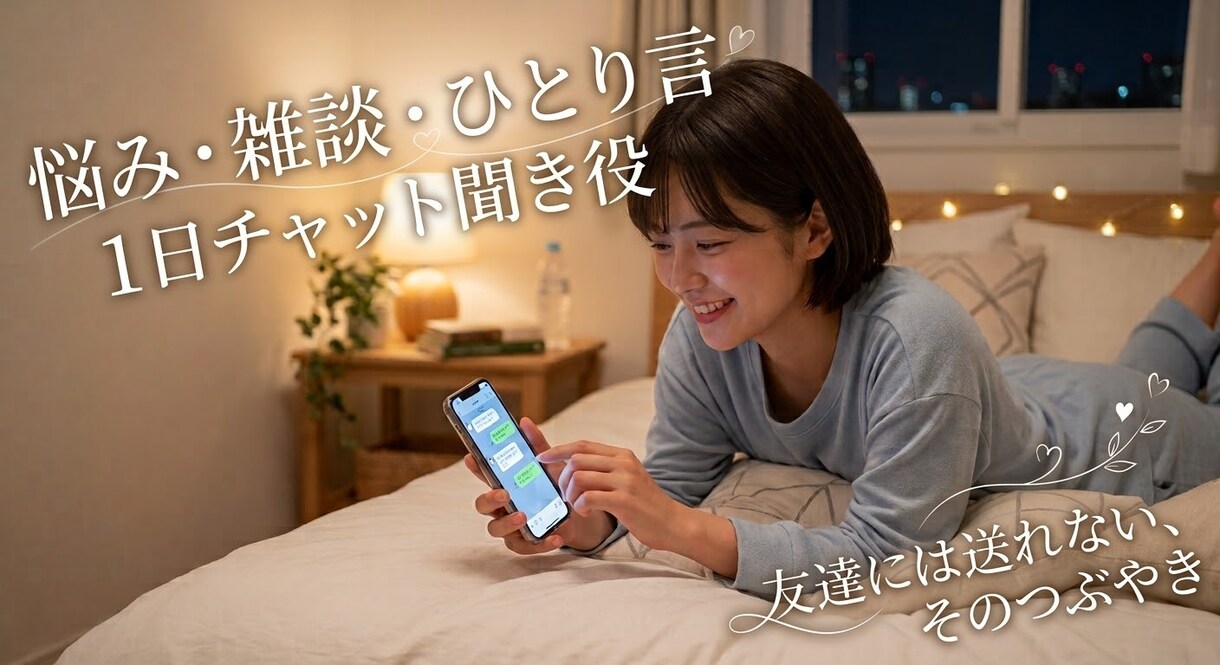 1日限定｜友達には送れない日常全部受け止めます 重いこと、下らないこと、愚痴まで、全部話したいことですよね イメージ1