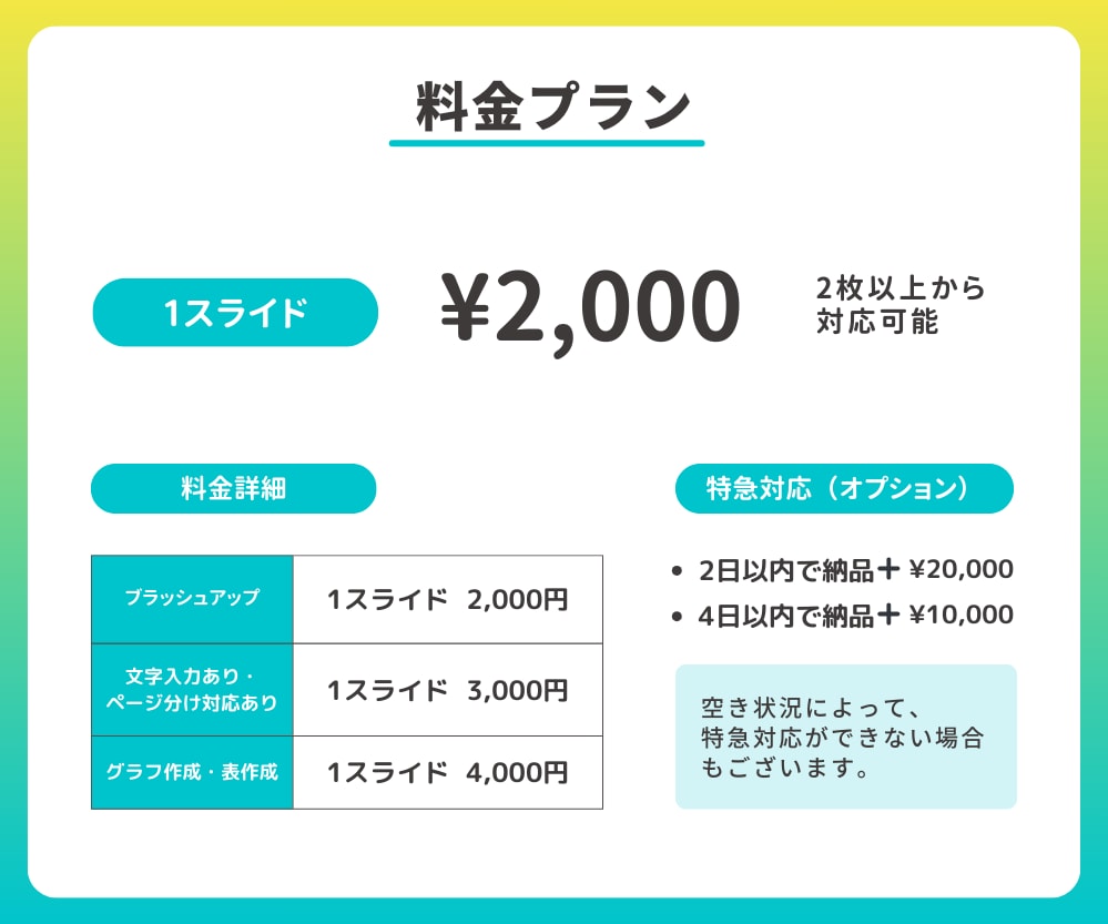 スピード対応可◎スライド・資料ブラッシュUPします 【3名様限定キャンペーン】5p10000円→5p5000円 イメージ3