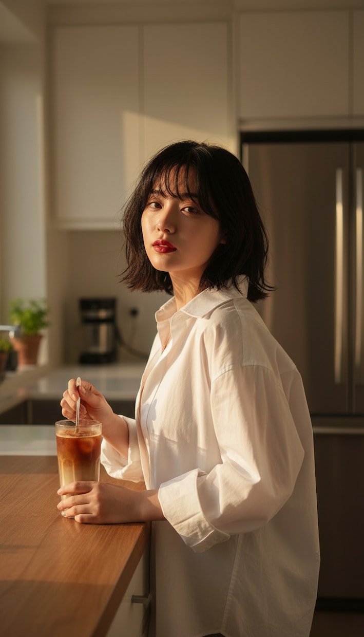 AI黒髪ショートボブ美女画像を販売します SNSや広告に使いやすい自然なAI画像 イメージ4