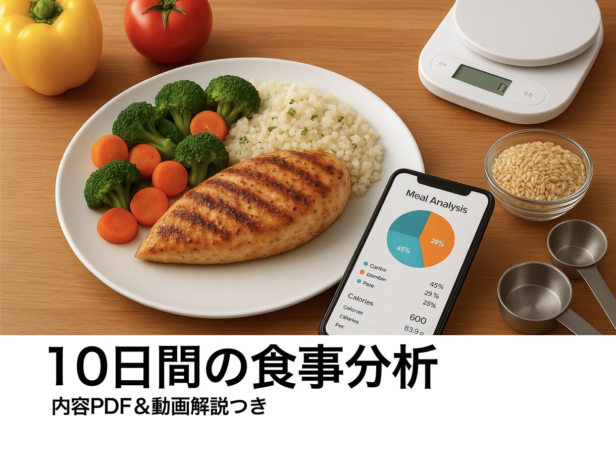 10日間の食事分析から痩せる為の戦略を見つけます 記録PDFとフィードバック動画つき！栄養士による食事分析 イメージ1