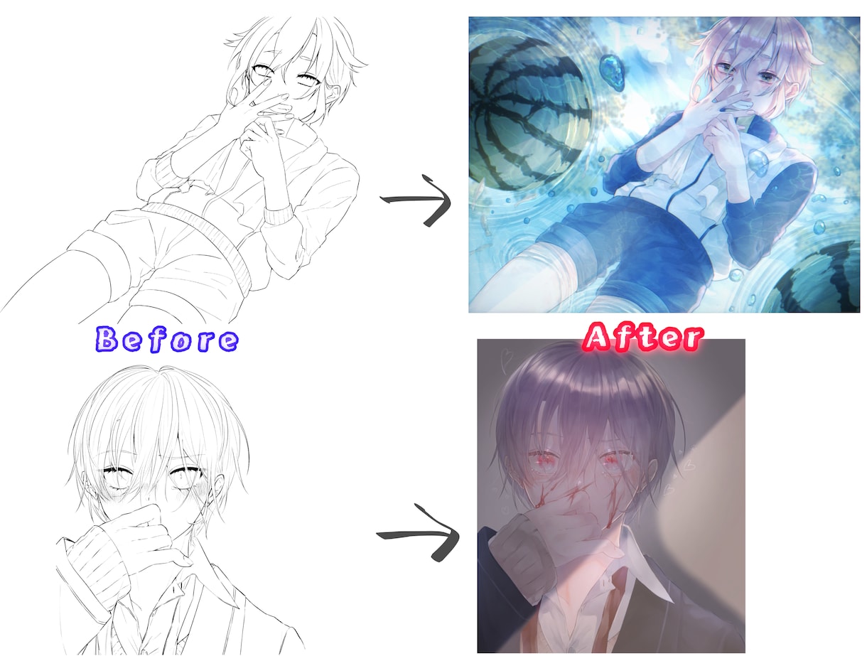 あなたの線画に色塗ります あなたの線画に命吹き込ませてください！ イメージ2