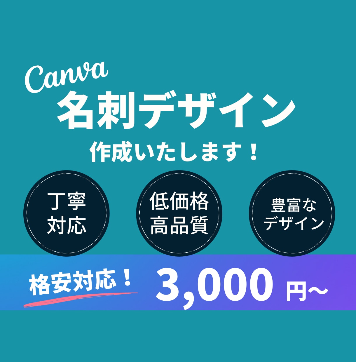 Canvaで 名刺 デザインします ＊丁寧対応、低価格・高品質、豊富なデザインで対応可能です＊ イメージ1