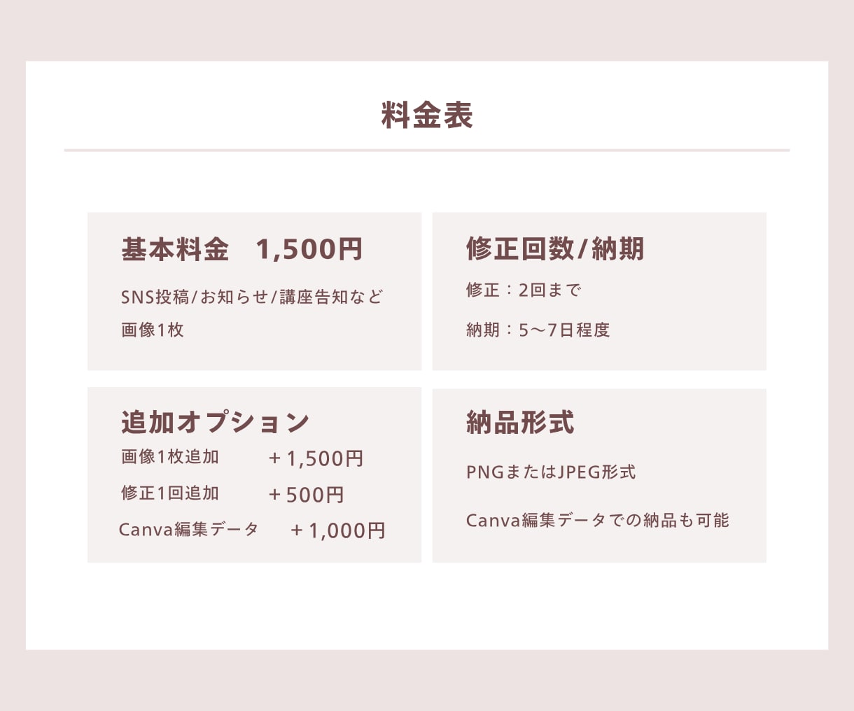 SNS、お知らせ画像を見やすく制作します シンプルで分かりやすいSNS・お知らせ画像を制作します イメージ2