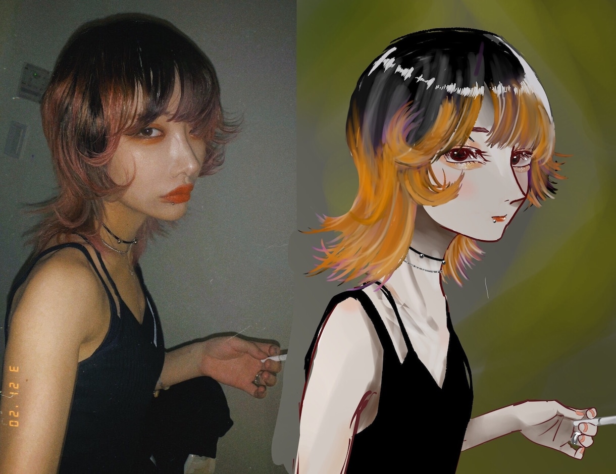 写真を元に少し漫画チックな似顔絵描きます 可愛くorかっこいい似顔絵 SNSアイコン使用OK！ イメージ2