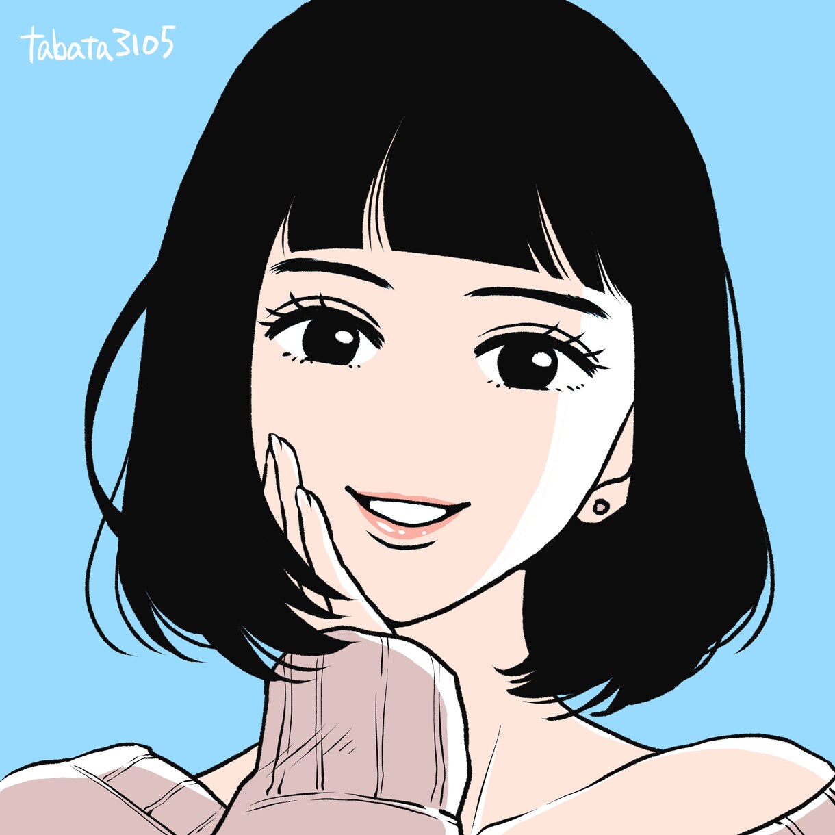 ちょっとレトロなオシャレ系人物イラスト描きます 80～90年代の漫画・アニメのようなテイストの人物イラスト イメージ1