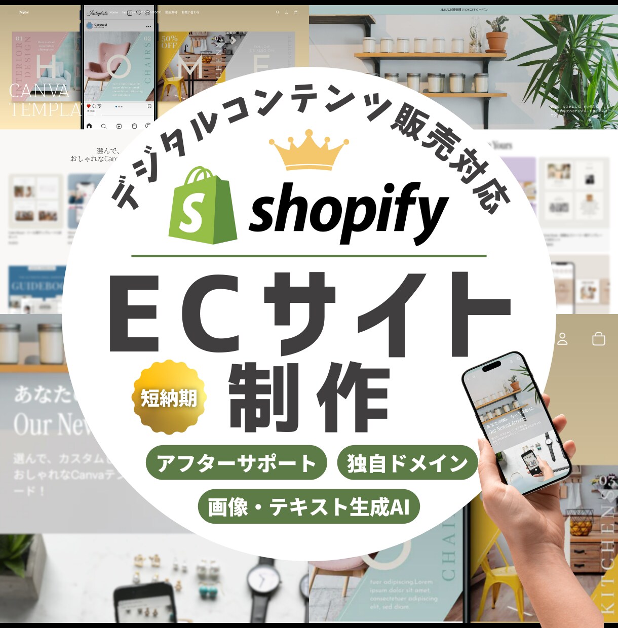 コンテンツ販売対応Shopifyサイト制作します テンプレートやPDFなどのダウンロード販売にも対応しています イメージ1