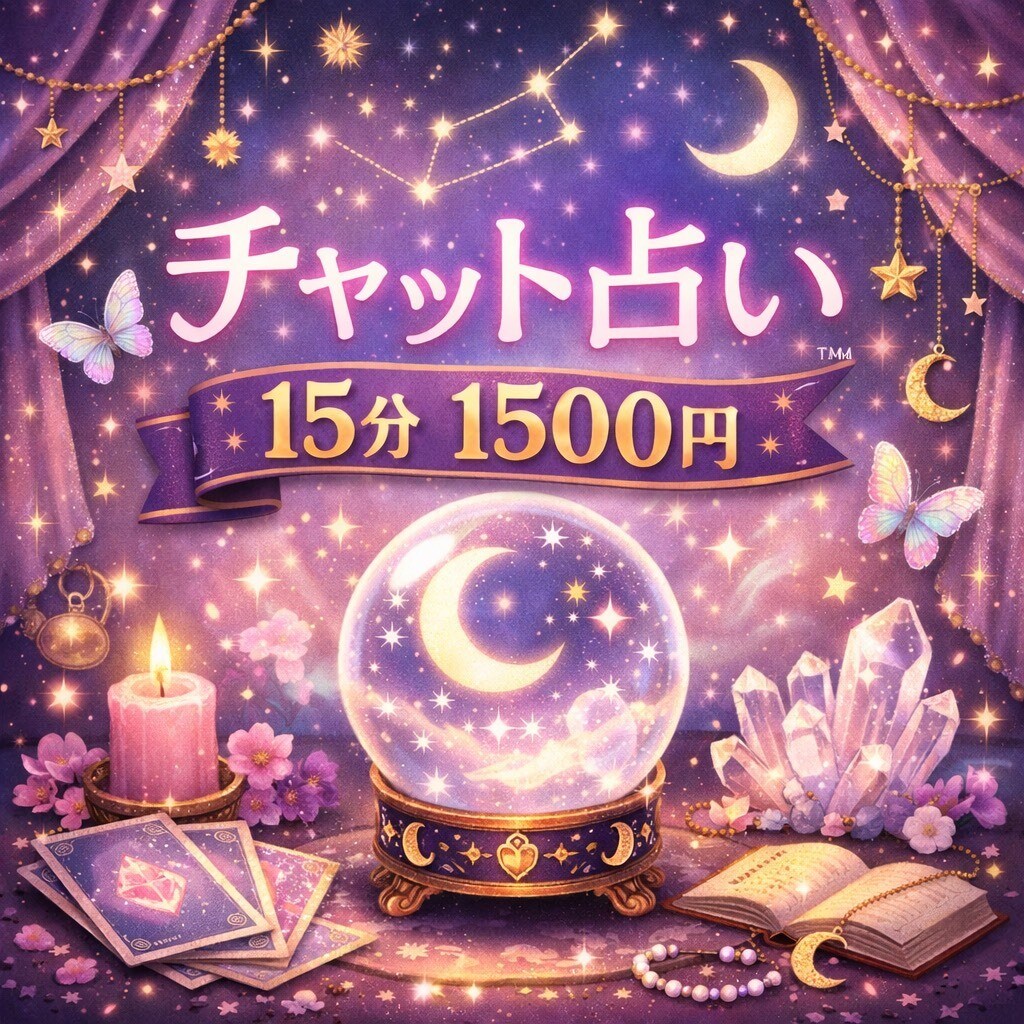 チャット占い☆15分 1500円で占います 四柱推命とルノルマンカードで丁寧に視させていただきます イメージ1