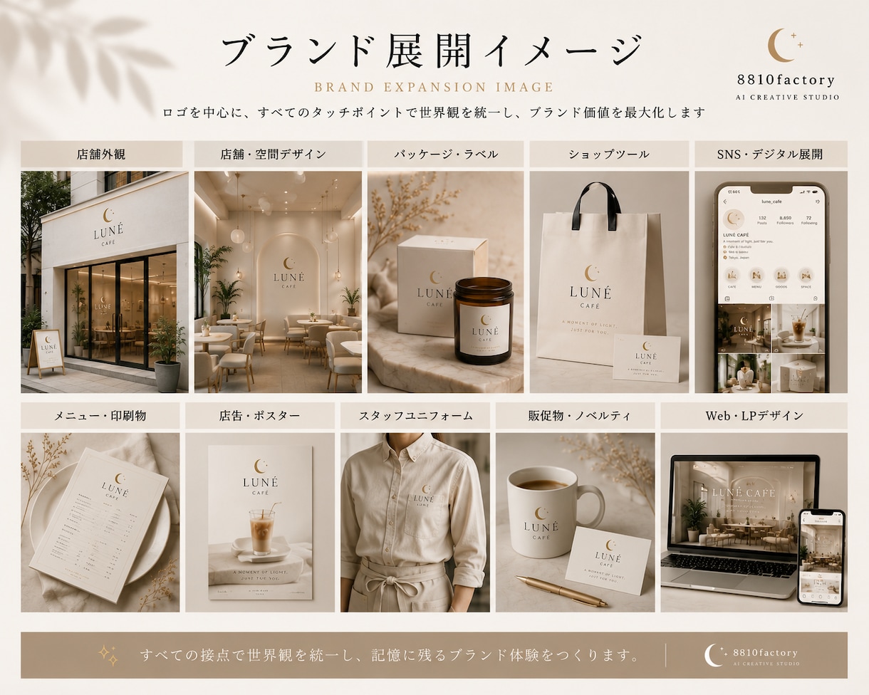 洗練されたAIロゴデザインを制作します ブランドの世界観まで設計します イメージ6