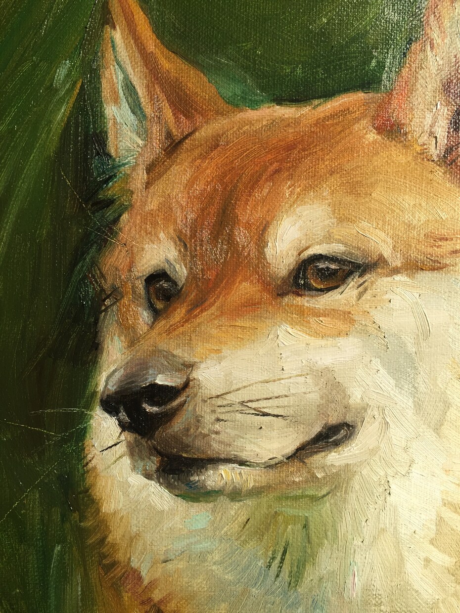 ペット 犬 猫 似顔絵をキャンバス油彩で描きます ペットを大きなキャンバスに油絵の具で描きます！ イメージ6
