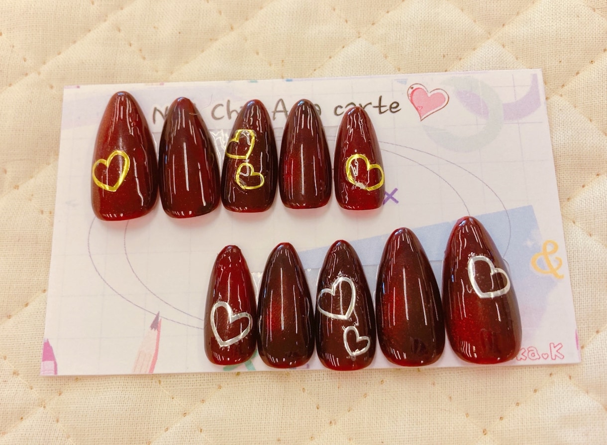 02⌒ 現品ネイルチップ販売します 一つ一つ丁寧に作成しております。 イメージ1