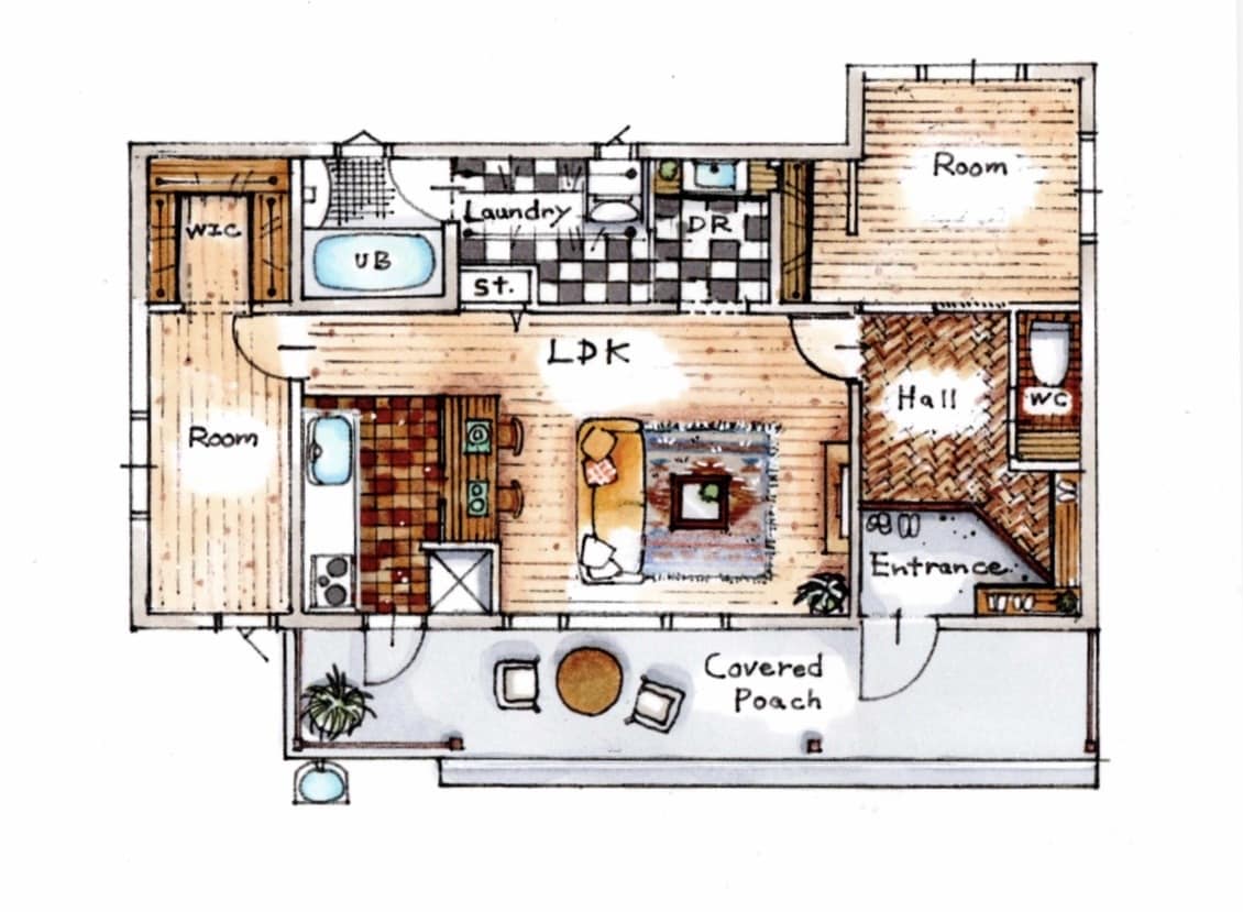 即レス◎現役パース屋が手描きの間取り図を作成します 現役不動産屋IC×パース屋が販売活動をサポートします。 イメージ1
