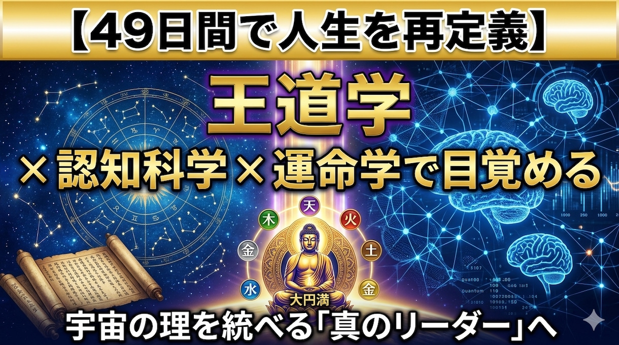 王道学×認知科学｜49日で真のリーダーへ覚醒します 運命学と気功で脳をハックし、49日間で天命を現実化します。 イメージ1