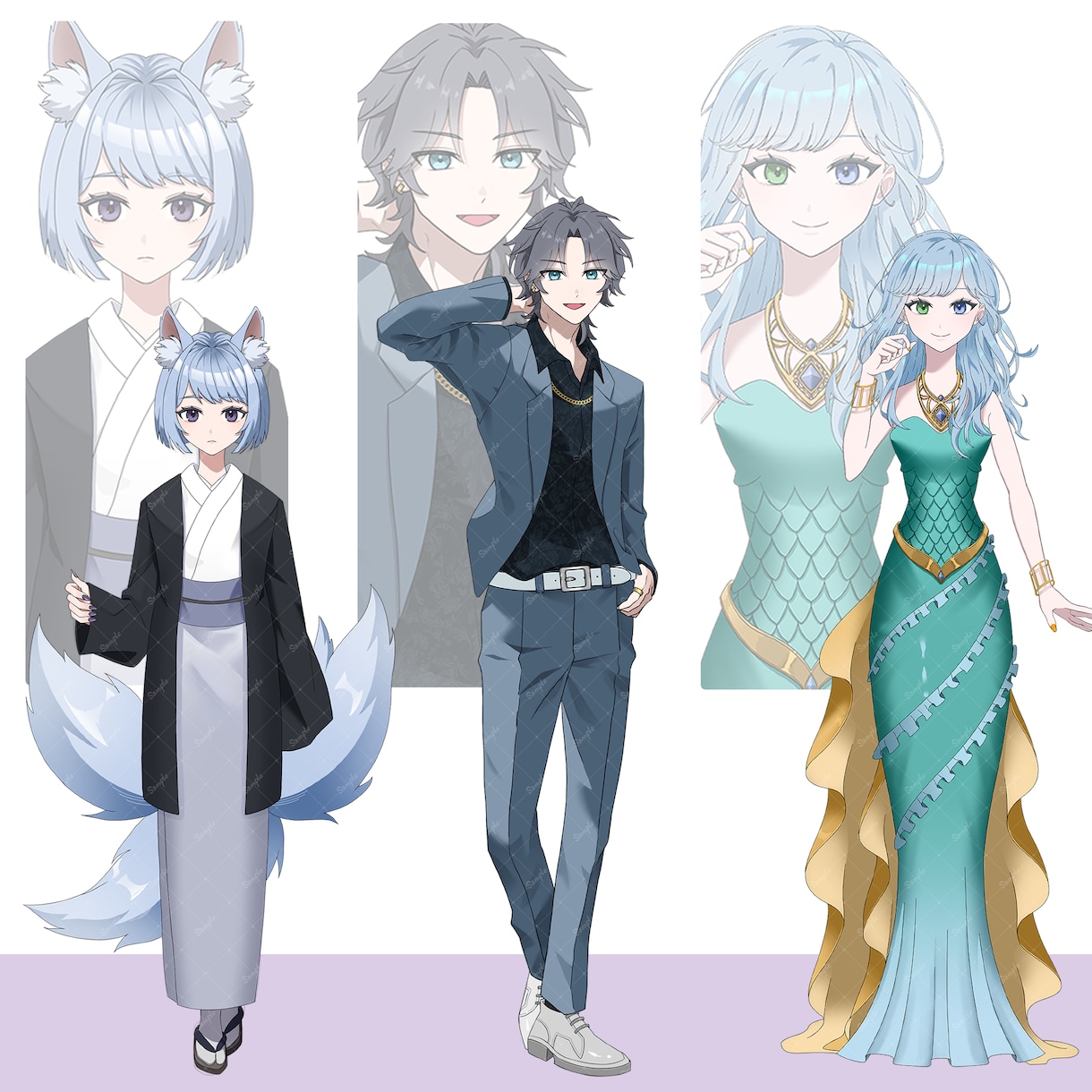 IRIAM対応！立ち絵、１からキャラデザできます ３～７日ほどで納品可能！２０体以上制作実績あります！ イメージ4