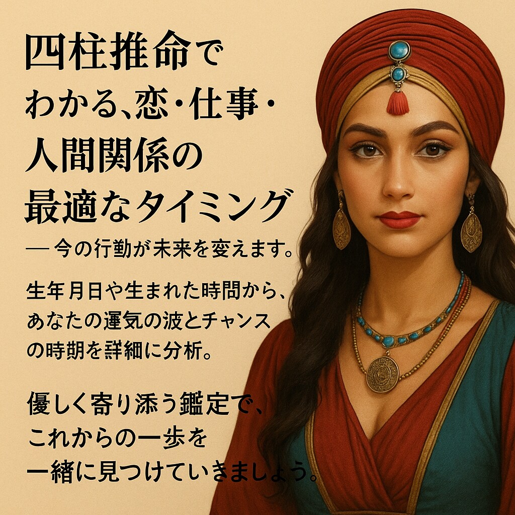 四柱推命占いで、あなたの迷いを解決します 四柱推命×寄り添い鑑定で、人生の答えを一緒に探します イメージ1