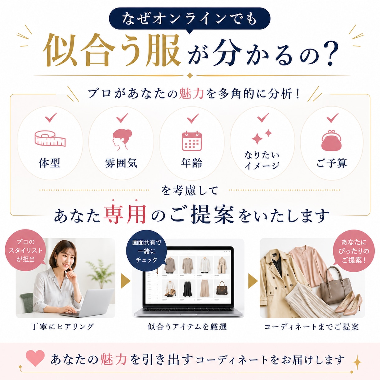 購入は自由！オンラインショッピング同行します あなたに似合う服を厳選してご提案！プロのコーデなら即垢抜け❤ イメージ3