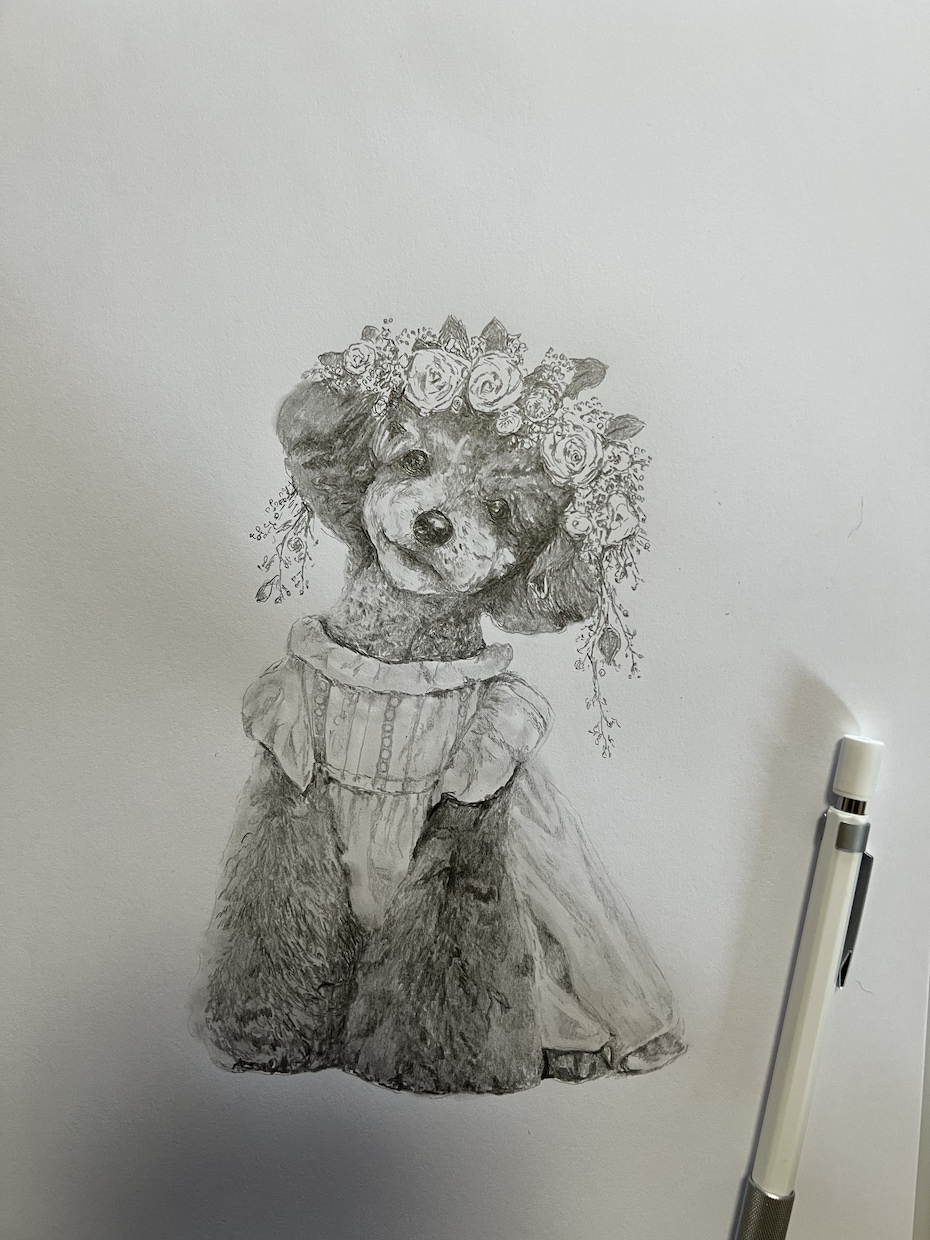 犬や猫の絵を描きます 画像からえんぴつや顔彩で絵を描きます。 イメージ10
