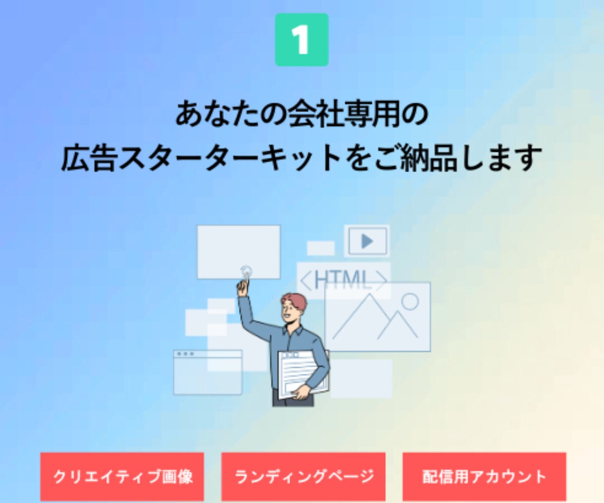はじめてのmeta広告運用を格安でスタートできます サーバー契約からお任せで、自社運用が月額ナシの買い切りで開始 イメージ3