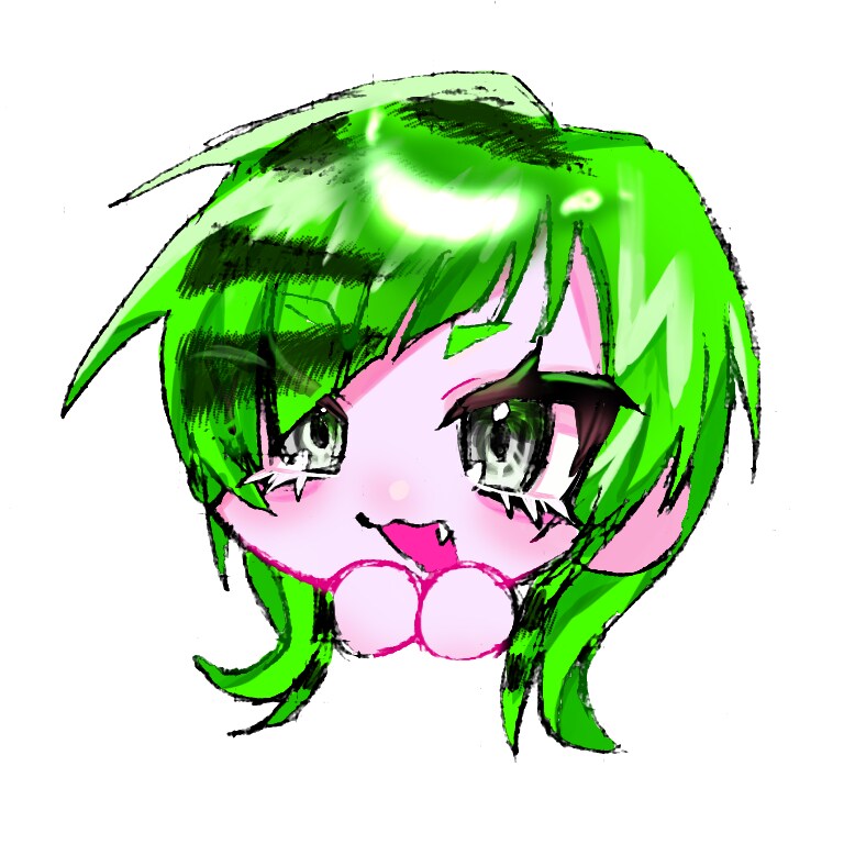 顔のみSDおまんじゅうイラスト描きます 派手でキラキラしたおまんじゅうイラスト イメージ1