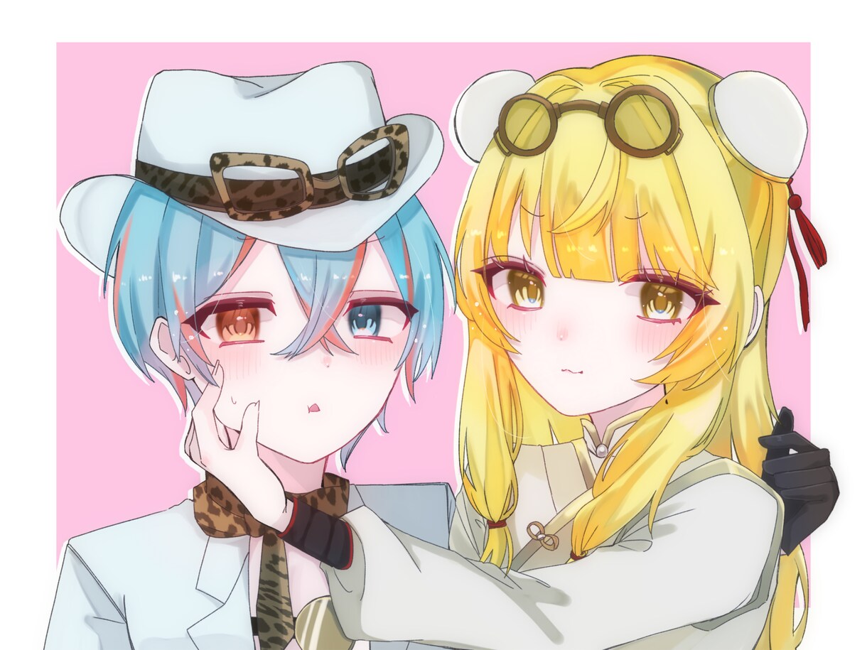 2人組の可愛すぎるペアイラスト描きます 透明感と可愛さが推しポイントです イメージ4