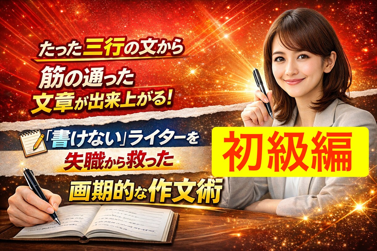 たった三行で文章を組み立てる作文術を伝授します 書けないライターを失職から救った目からウロコの三行作文術 イメージ1