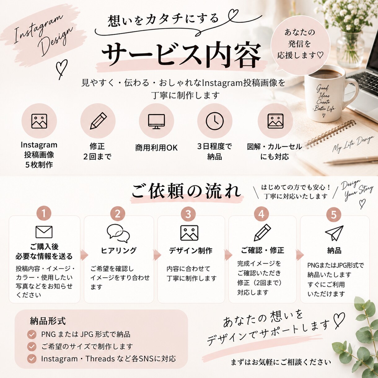 Instagram投稿画像を作成します 見やすく伝わるSNS投稿画像を丁寧にデザイン イメージ5