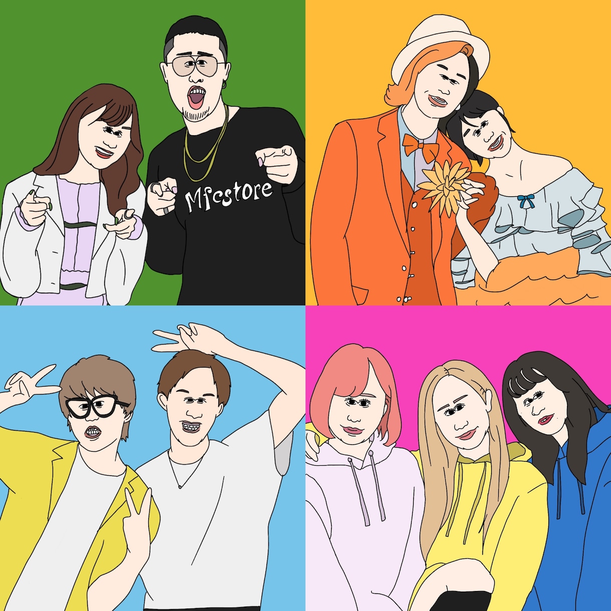アメリカのアニメのようなイラストを制作します ⭐︎目を近づけて特徴と雰囲気を捉えた似顔絵を制作します！ イメージ2