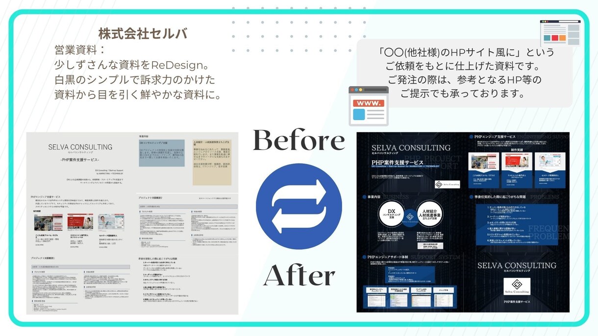 モダンにReデザイン！「売上上がった」資料作ります 短納期48時間以内～！最速デザインならお任せください。 イメージ4