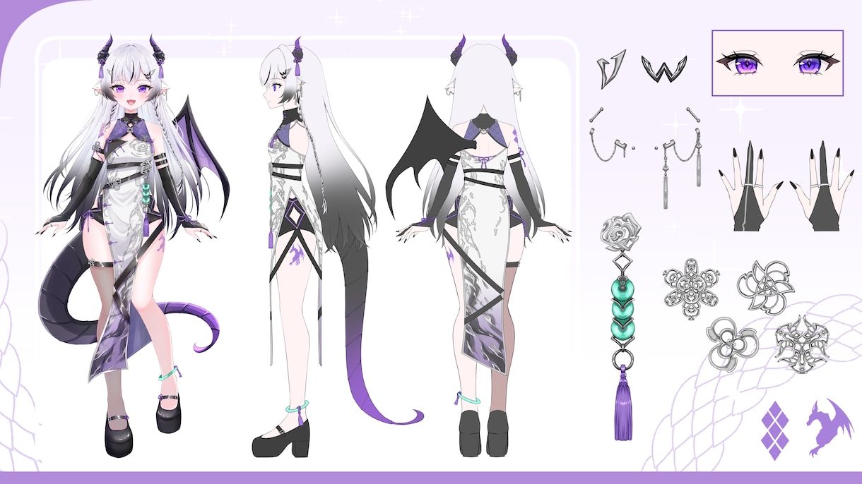三面図をお描きいたします ✧キャラクターデザイン、衣装デザインも承ります！✧ イメージ1