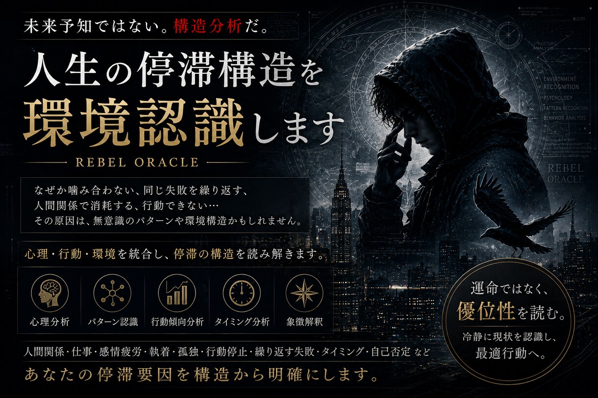 人生の停滞構造を環境認識します 未来予知ではない。構造分析だ。 イメージ1