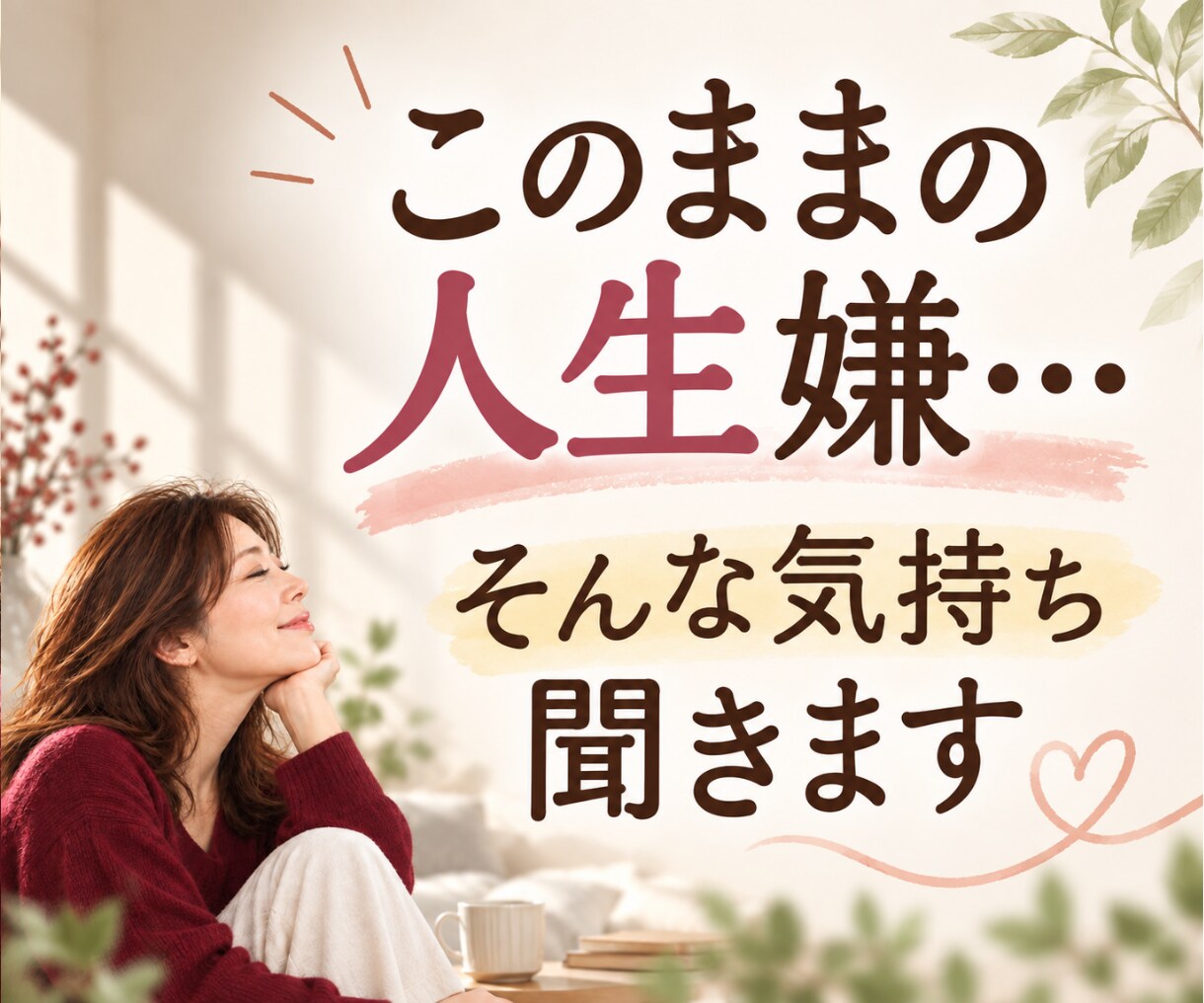このままの人生嫌…そんな気持ち聞きますます 悩み相談・モヤモヤ・愚痴・話し相手・生きづらい・自己肯定感 イメージ1