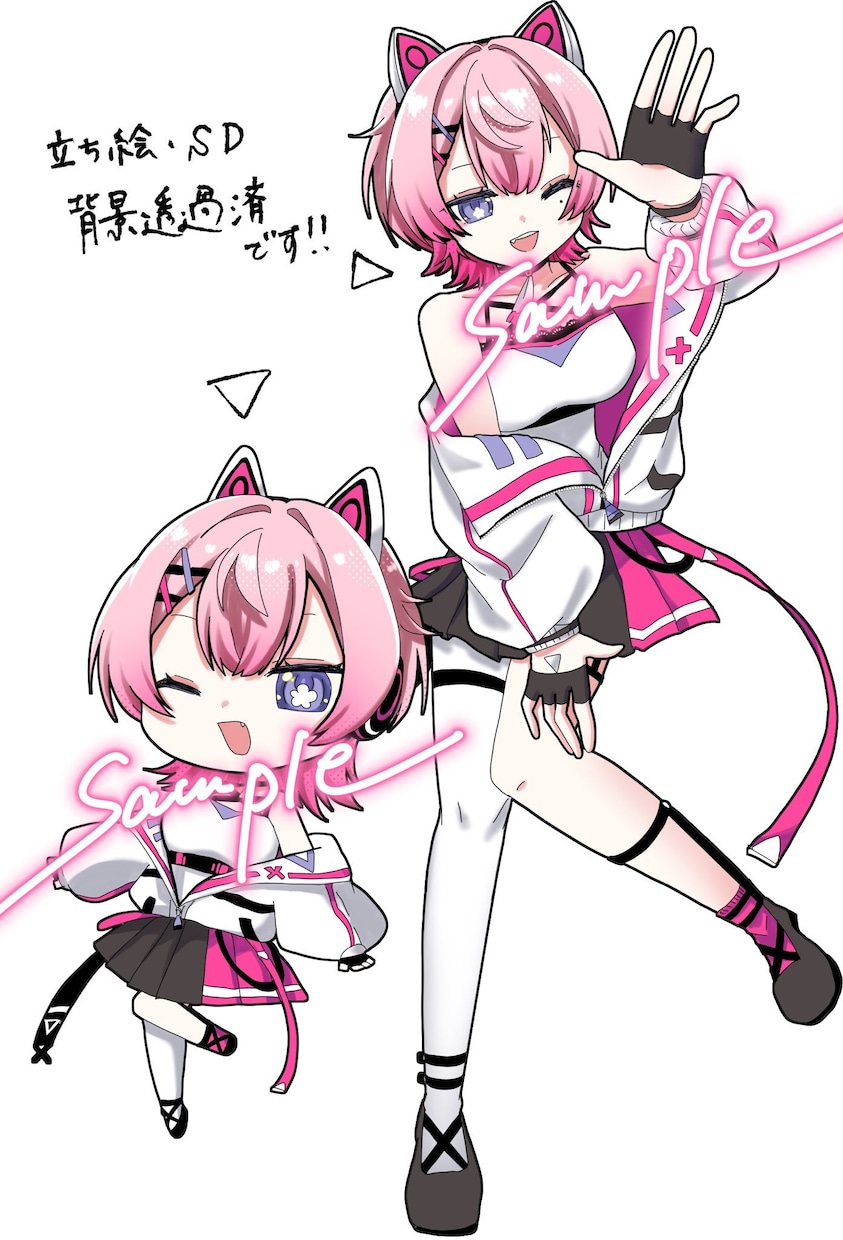 可愛い詰め込みイラスト描きます SDイラスト、顔アップイラスト、全身イラストのセットです。 イメージ2